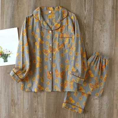 Image de Pyjama Japonais Femme - Coton Vintage 2 Pièces