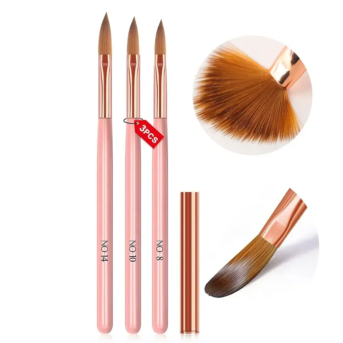 Image de Stylos Nail Art Rose - Ensemble de 3 Tiges en Cristal