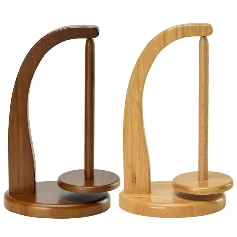 Immagine di Porta Filato in Legno Rotante con Bobina Magnetica per Uncinetto e Maglieria – Avvolgitore di Lana per Artigiani e Appassionati di Lavori a Maglia