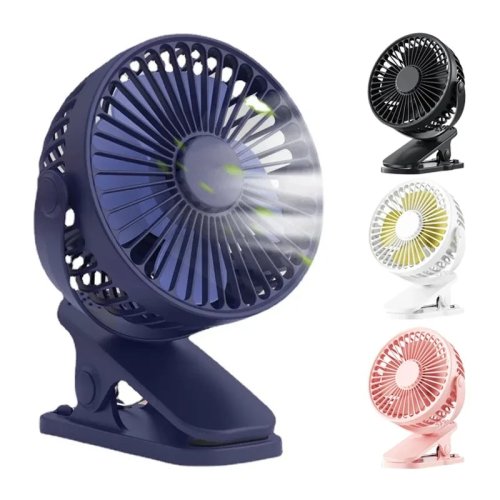 Bild von Kreativer Mini-Clip-Fan – Stiller, Tragbarer USB-Lüfter mit 3 Geschwindigkeitsstufen für Büro, Zuhause, Studentenwohnung und Kinderwagen