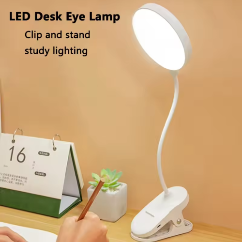 Image of Portable LED Table Lamp USB Rechargeable NightLight With Folding Clamp Study Stand Read Lamp 3 Modes Dimming Eye ProtectionLight