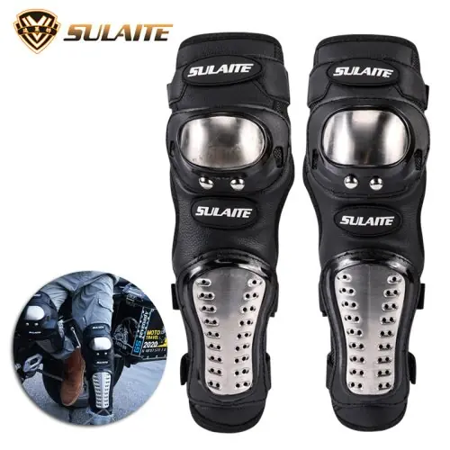 Image de Genouillères Moto en Acier Inoxydable - Protection Ultra-Résistante