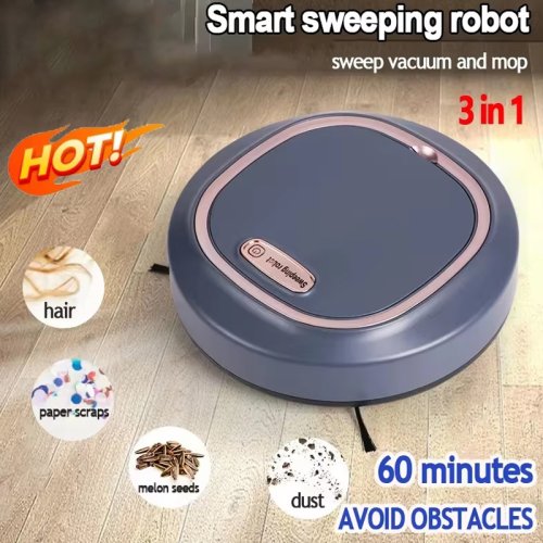 Afbeelding van Slimme 3-in-1 Veegrobot – Automatisch Reinigen & Stofzuigen