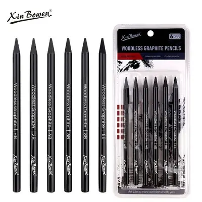 Image de Crayons de dessin graphite sans bois - Lot pour artistes et étudiants