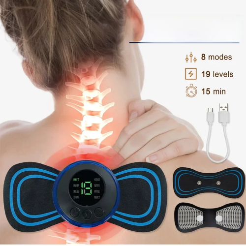 Imagen de Masajeador Eléctrico Portátil para Cuello y Espalda con Parche Cervical – Alivio Natural de Fatiga Muscular y Relajación Profunda en Casa