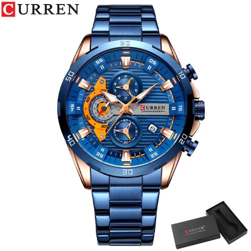 Image de Montre Homme Acier Inoxydable Lumineuse Chronographe