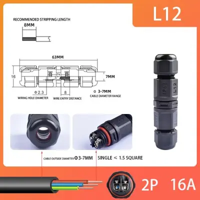 Image de Connecteur étanche IP68 pour LED extérieur