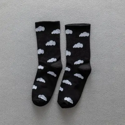 Image de Chaussettes Femme Bleu Ciel Nuage - Style Sport & Hip Hop