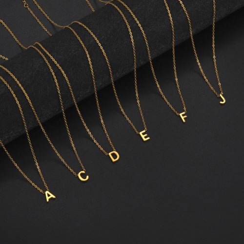 Zdjęcie Minimalistyczny Naszyjnik Z Literami A-Z – Choker Ze Stali Nierdzewnej dla Kobiet, Alfabetowy Łańcuszek Biżuteria Modowa, Idealny Prezent Urodzinowy