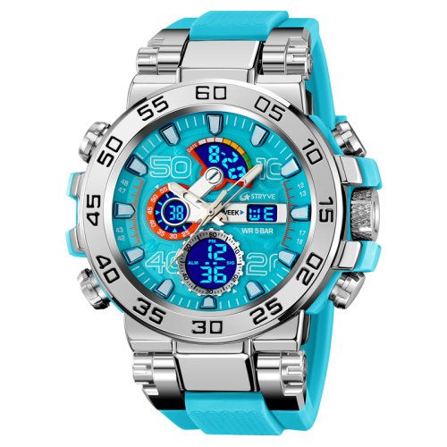 Bild von Neue Stryve 8030 Herrenuhr – Mode Sport Uhr mit Digital-Analog Dual Display, Wasserdicht, Kalender, Alarm und Wochenanzeige