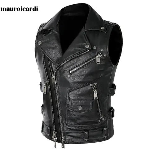 Image de Blouson Moto Similicuir Noir - Grande Taille