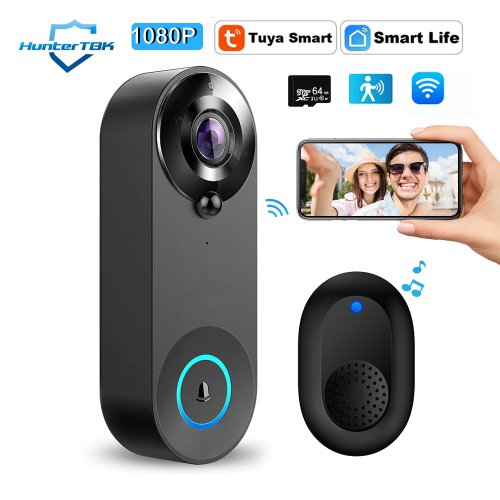Zdjęcie 1080P bezprzewodowa kamera wideodomofonowa WiFi inteligentny dzwonek do drzwi Tuya inteligentne bezpieczeństwo w domu wykrywanie ruchu noktowizor domofon dzwonek