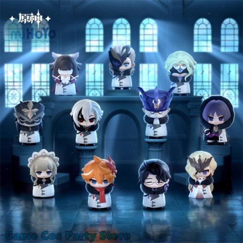 Image of Genshin Impact Fatui Harbingers Mini Cartoon Dolls – Wanderer & Childe PVC Figures for Anime Cosplay, Car Ornaments, DIY Decor, and Christmas Gifts