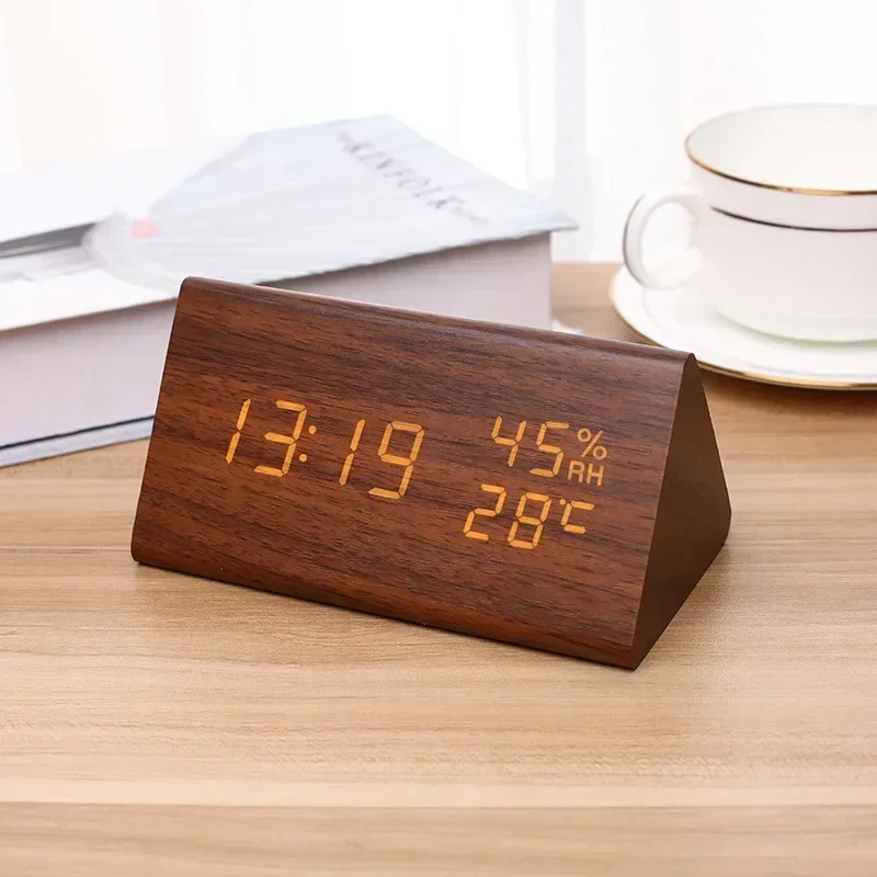 Bild von LED-Wecker mit Temperaturanzeige und Sound-Control – Einfache Wanduhr & Tischuhr für Wohnzimmer, Büro und Garten