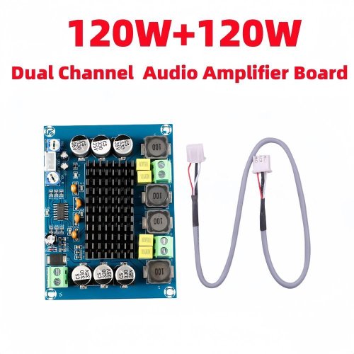 Zdjęcie 1 sztuk DC12-26V 2*120W podwójny kanał cyfrowy Stereo Audio płyta wzmacniacza mocy wysokiej mocy CS8673 DIY 240W Amplificador karta dźwiękowa