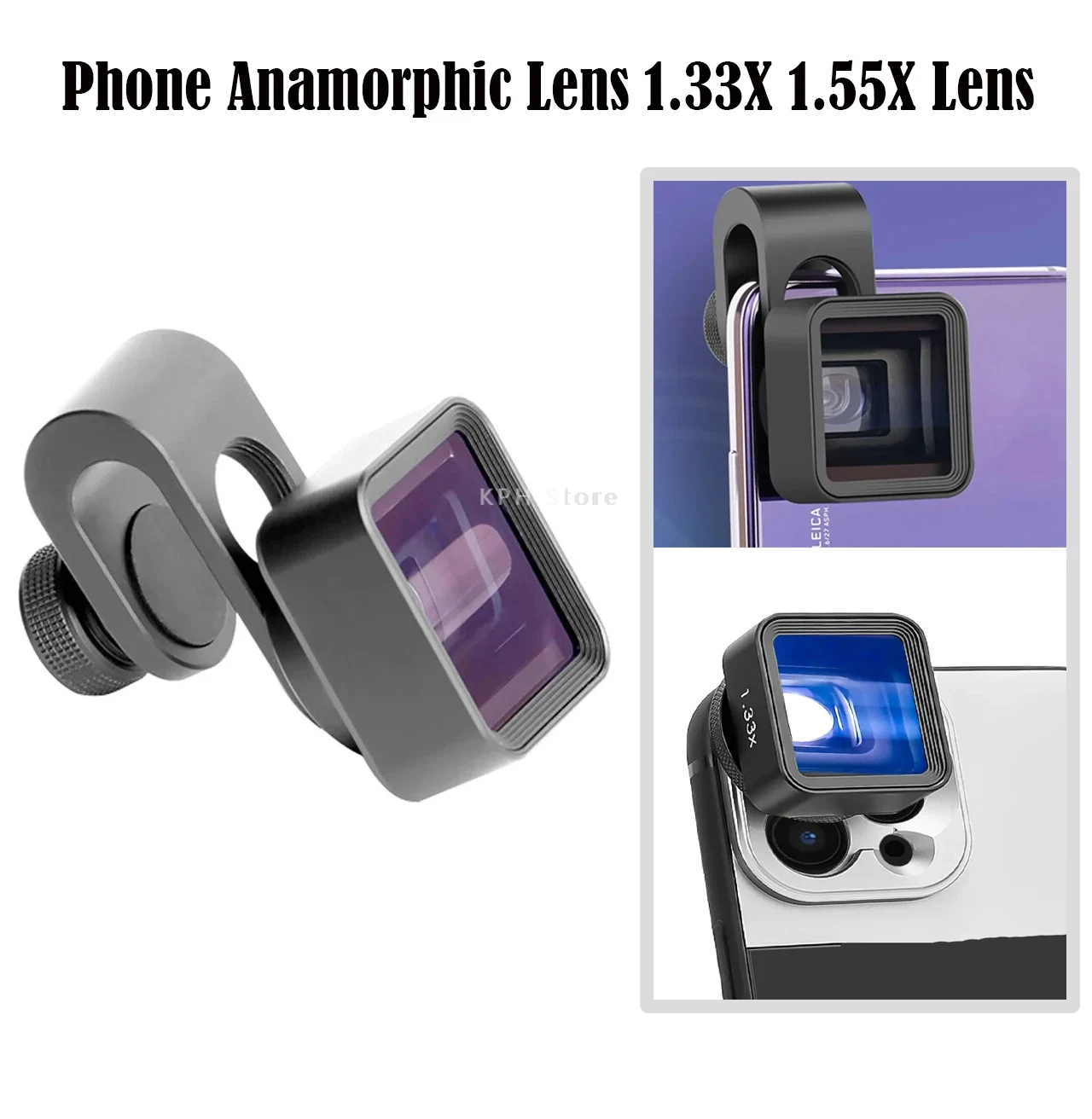 Zdjęcie Obiektyw anamorficzny do telefonu 1,33X 1,55X Szerokokątny obiektyw do smartfona do iPhone'a 15 14 Telefon Wideo panoramiczne Film Videomaker Filmmaker