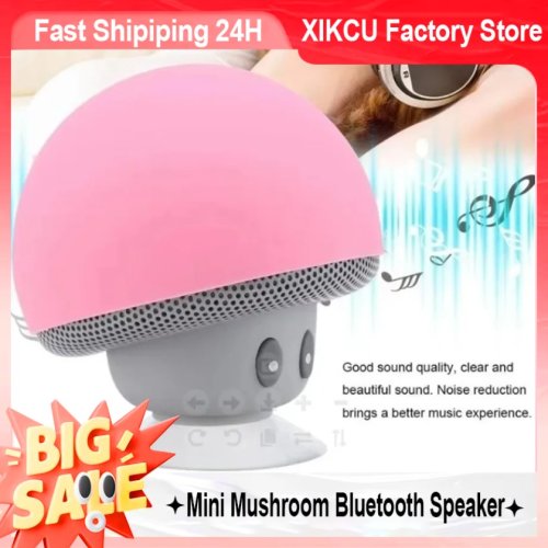 Afbeelding van Creatieve Mini Paddestoel Bluetooth Luidspreker met Zuignap – Draagbare Slimme Audio voor Telefoon, Ideaal als Grappig Cartoon Cadeau