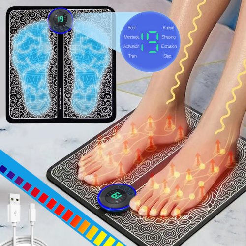 Afbeelding van Natuurlijke Elektrische Voetmassage Mat met Spierstimulatie voor Ontspanning, Fitness en Dagelijks Welzijn