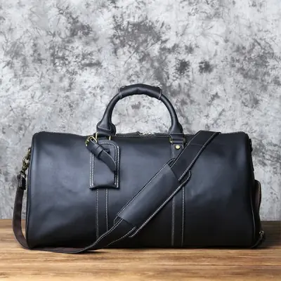 Image de Sac de Voyage en Cuir Rétro Homme - Grand Capacité