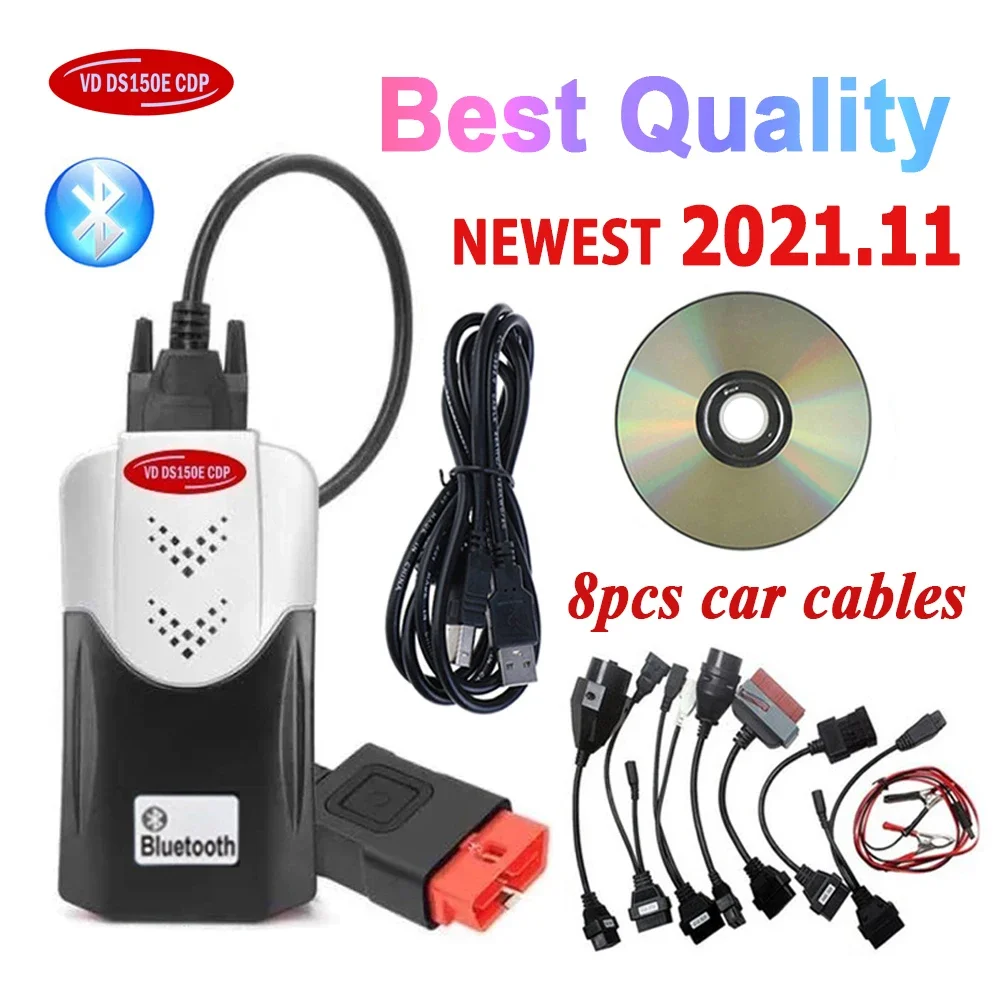 Immagine di Scanner Diagnostico OBD2 per Auto e Camion con Bluetooth, Modello DS150E CDP 2026 - Compatibile con TNSF, Delphis, ORPDC - Nuovo Keygen 2020-2023