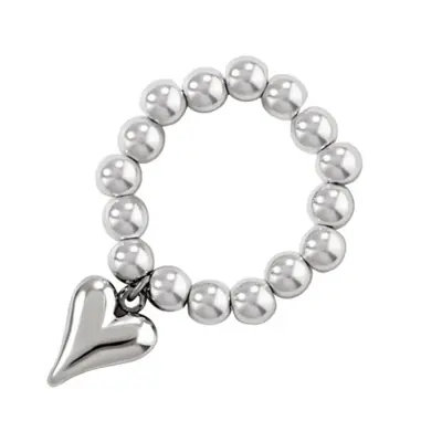 Image de Boucle d'oreille cœur perlée - Bijou élégant en argent