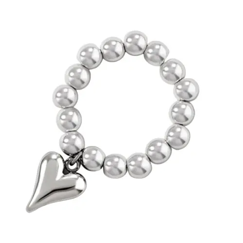 Image de Boucle d'oreille cœur perlée - Bijou élégant en argent