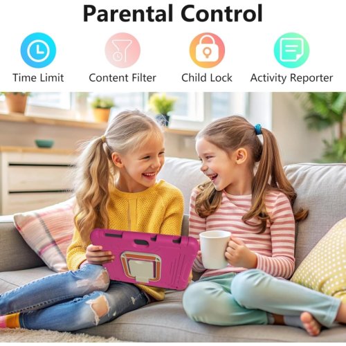 Zdjęcie Tablet 10,1 calowy z Androidem 13 dla dzieci – 4 GB RAM, 64 GB ROM, procesor Allwinner A523, bateria 6000 mAh z silikonowym etui na prezent