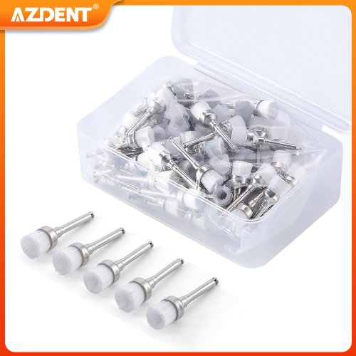 Bild von Dental Polierpinsel – 100 Stück, Weiß, Nylon, Flache Form