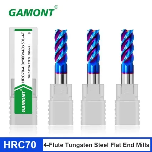 Image de Fraise Carbure HRC70 - Cannelures Bleues - Précision Industrielle