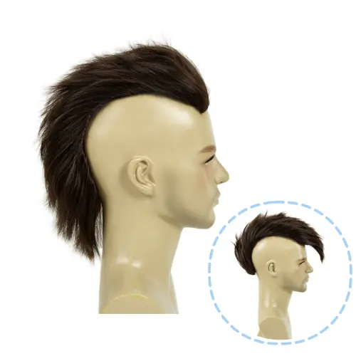 Image de Perruque Mohawk Rouge & Noir - Accessoire Halloween Drôle