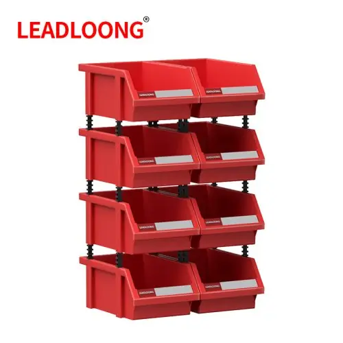 Image de Boîtes de Rangement Empilables 8 Pièces - Organisez Votre Garage en Toute Simplicité