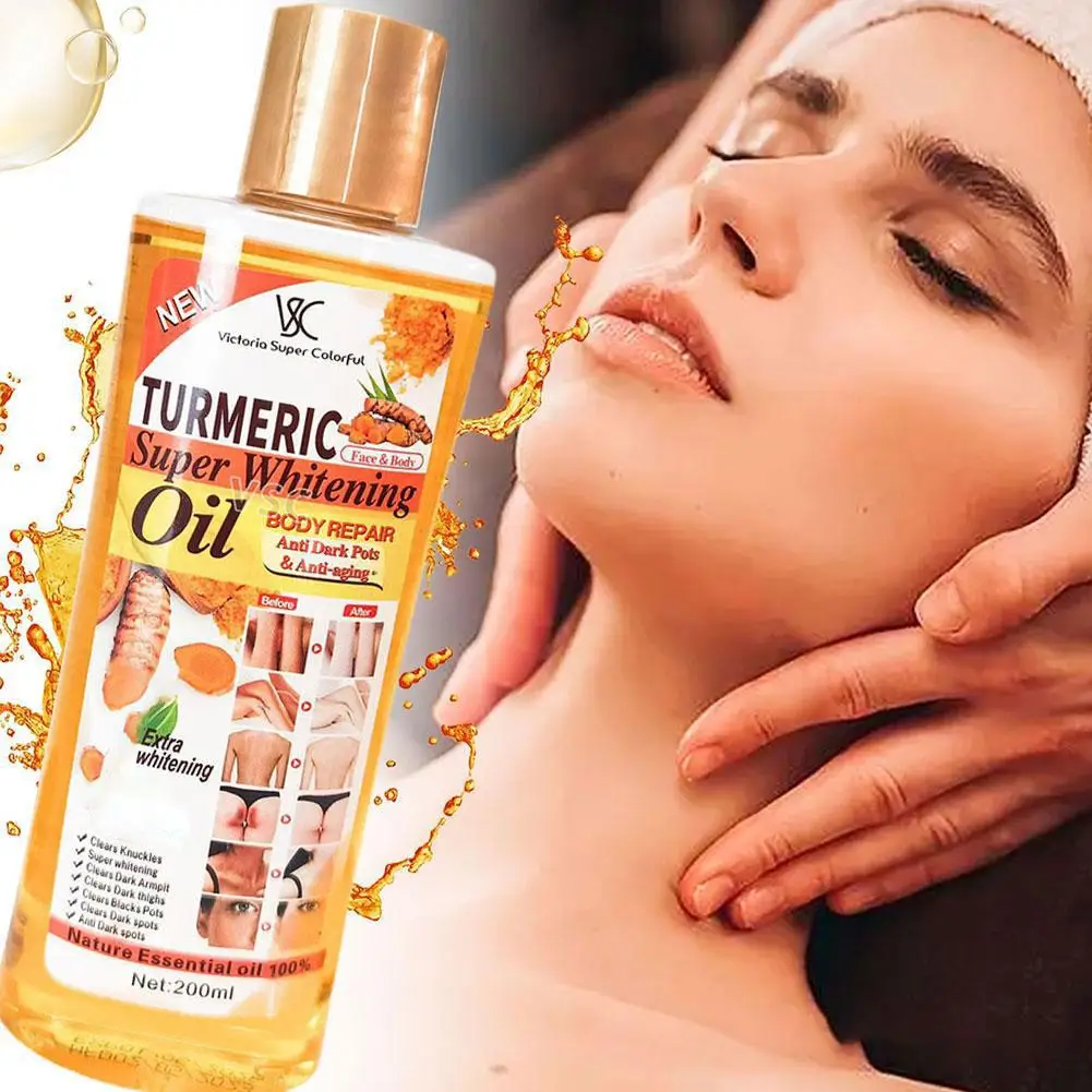 Zdjęcie Naturalny olejek eteryczny z kurkumą – nawilżający, rozjaśniający i wygładzający do masażu twarzy i ciała oraz do dyfuzora, 200 ml