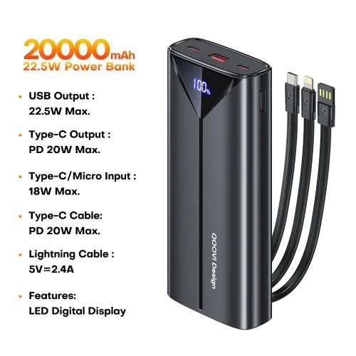 20000 mAh Schwarz