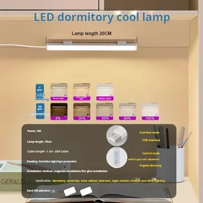 Image de Lampe LED USB avec Bande Magnétique - Éclairage Dimmable 3 Couleurs