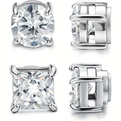 Image de Boucles d'oreilles magnétiques sans perçage - Acier inoxydable 316L