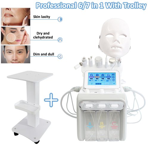 Afbeelding van Natuurlijke 7-in-1 Hydraterende Dermabrasie Machine voor Diepe Gezichtsreiniging met Waterstof & Zuurstof – Anti-Aging Peeling voor Stralende Huid