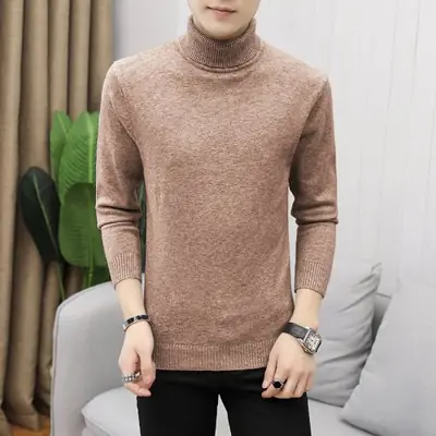 Image de Pull Col Roulé Slim Fit Homme - Élégant & Confortable