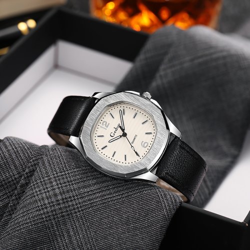 Image of 2024 Men's Casual Leather Strap Sports Watch – Fashionable Cowboy-Style Wristwatch for Everyday Wear