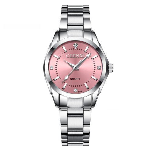 Imagen de CHENXI 021B reloj de mujer de diseño Simple de lujo de acero inoxidable reloj de pulsera de cuarzo p...