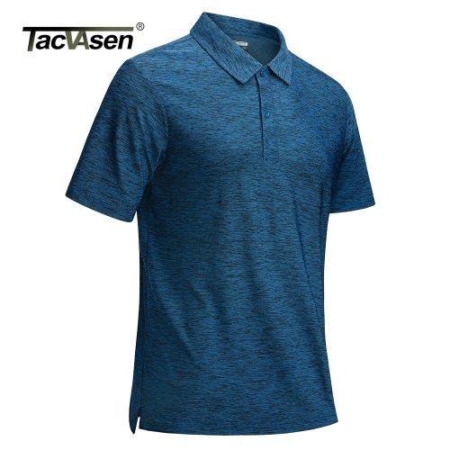 Image of Men's Summer Lightweight Moisture-Wicking Polo Shirt - Breathable, Quick-Dry Golf & Workout Top for Active Lifestyle