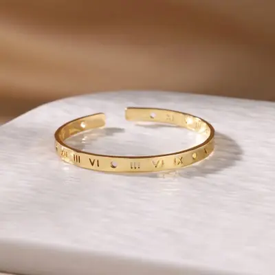 Image de bracelets réglables pour femmes bracelet en acier inoxydable étanche couleur or luxe couple bijoux manchette pulseras mujer
