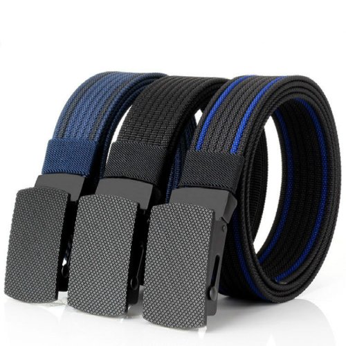Image de Ceinture Homme Nylon Respirante - Boucle Automatique Noire