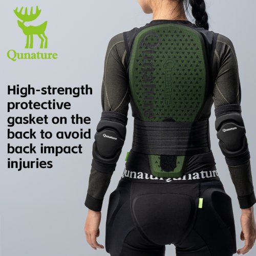 Imagen de Chaleco de Esquí Qunature con Protección Trasera y Almohadillas Engrosadas para Deportes de Invierno, Transpirable y Ajustable para Adultos