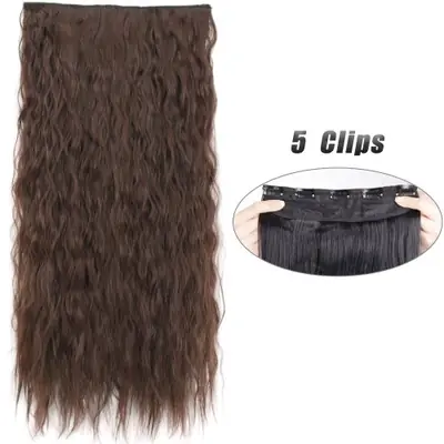 Image de Extensions Cheveux Synthétiques 80cm - Clip-In Long et Lisse