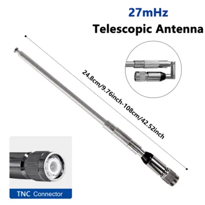 Image de Antenne CB Télescopique 27 MHz - SMA/F & BNC