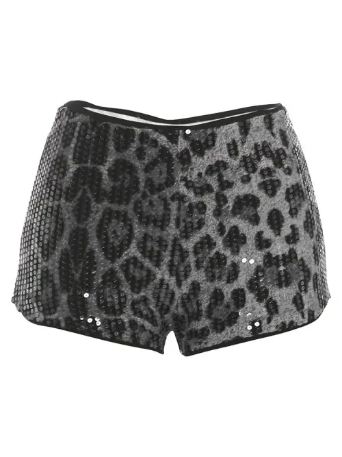 Image de Shorts Femme Léopard Brillant Taille Haute