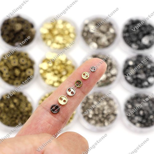 Bild von Mini Metallknöpfe 3-5 mm – 100 Stück für Puppen & Handarbeit