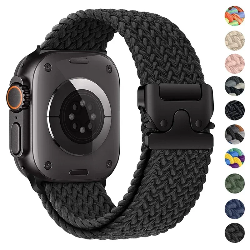 Afbeelding van Stijlvolle Gevlochten Nylon Band voor Apple Watch