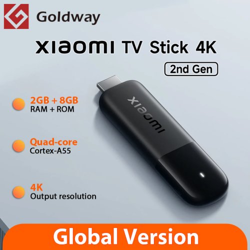 Image of Xiaomi Mi TV Stick 4K 2nd Generation – 8GB ROM, Quadruple Core Processor, Bluetooth 5.2, Dolby Vision & DTS HD Audio, Portable Streaming Media Player for Smart TVs