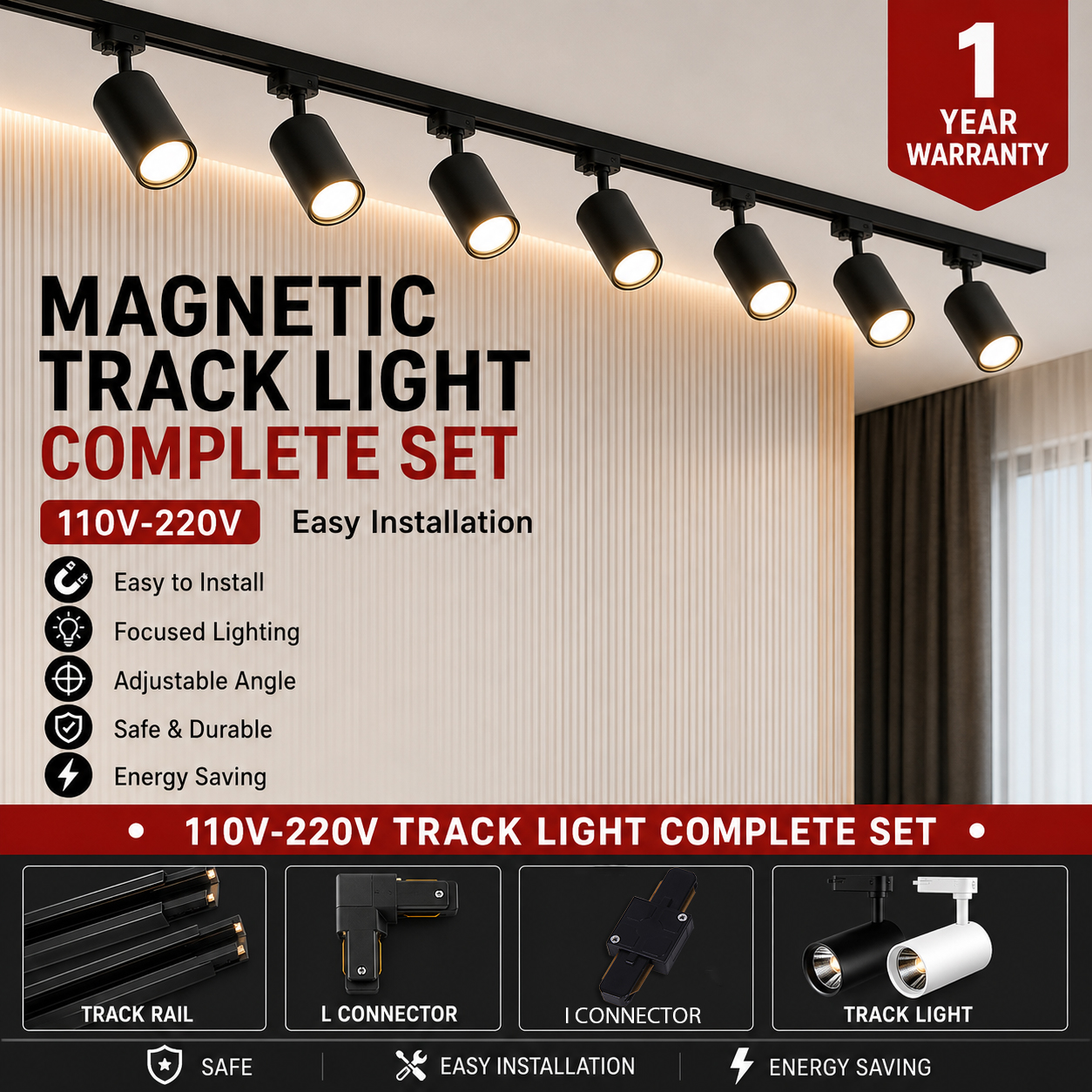 Immagine di 110v 220v Set Luce da Binario Spot di Illuminazione COB Lampada da Binario a LED 12/20/30/40W Farett...